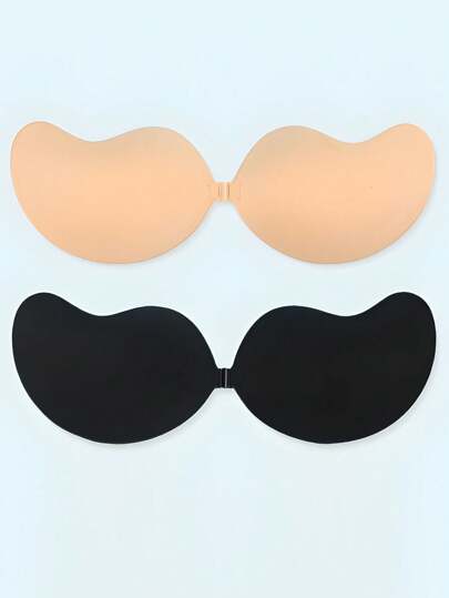 无肩带隐形硅胶胸罩杯加大码芒果面料丰胸粘合胸罩性感乳沟增强露背胸罩，适合连衣裙、婚纱