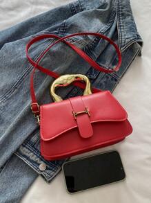Bolso pequeño cuadrado de moda, bolso de mujer con asa de acrílico metálico, bolso de hombro/cruzado 8 en 1, bolso casual de exterior, bolso versátil para el uso diario