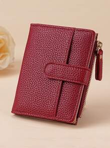 European And American Style Litchi Grain Minimalist Women Wallet High-End Quality Bifold Multi Card Slots Zipper Coin Purse For Women Wallet Mini Wallet Purse Wallet Small Wallet Wallet