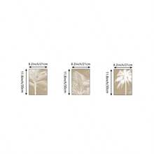 1/3pcs Abstract Palm Tree Wall Art Picture Tropical Leaves Prints Canvas Paintings Beige, Tan Neutral Modern Poster Boho Beachy Decor For Bedroom, Living Room, Or Drom Wall Decor Gift For Her, Unframed