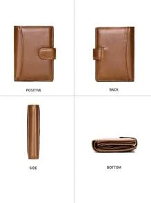 Genuine Full Grain Leather Men's Wallet, Convenient Open-Close Design, Practical And Lightweight Storage, Suitable For Teens, Casual, Outdoor, Athletic, Travel, Vacation, Graduation Gifts, Birthday Dress Accessories - Multicolor - View 8