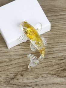 1个迷你小鱼桌面摆件，复古个性化锦鲤鱼，微景观树脂工艺品，适合作为送给朋友的小礼物 - 彩色 - 查看 3