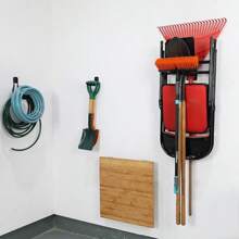 Heavy Duty Garage Tires Hooks Wall Mounted Hanger Tool Organizer Rack Hardware Steel Metal Multi-Tools Storage Utility Hooks With Screws And Anchors (4, Black) No Power Connection Needed