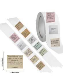 500pcs/Roll Vintage Inspirational English Quote Sticker Rolls, Decorative Stickers For Scrapbooking, Envelopes, Sealing PVC Sticker Sheets