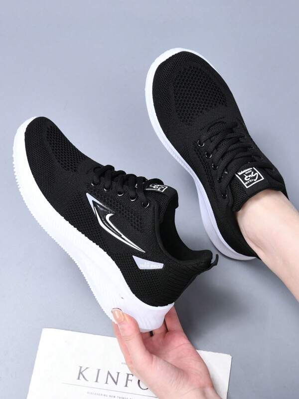 أحذية رياضية كاجوال للنساء ، خفيفة وراحة ، أحذية المشي ذات الرباط السفلي ، أصبع دائري ، نسيج شبكي مسامي ، أحذية رياضية خفيفة الوزن مُخرمة