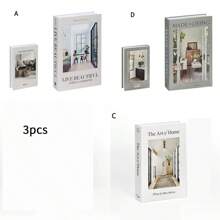 1 件/2 件/3 件/4 件现代仿英文书道具、家居装饰品、创意展示书
