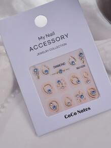 CoCo Notes 1 Set (2pcs) 5D Embossed High Quality K9 Crystal Flat Bottom Embossed Water Drop Shape Mini Sticker DIY Embossed Nail Art Sticker