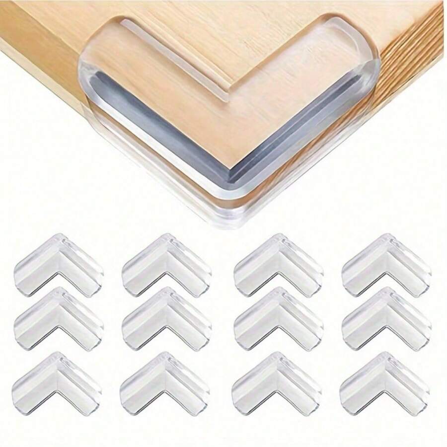 6pcs Clear Corners - High Adhesive Gel Suitable For Tables, Furniture And Glass Cabinets - PVC Free, Hardware Protection - Multicolor - View 1