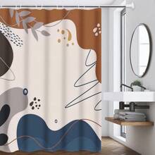 Juego de 1/4 cortinas de baño impermeables con estampado bohemio, que incluye alfombrilla y tapa de váter a juego. Diseño abstracto medieval con elementos geométricos, hojas y plantas de colores. Ganchos incluidos. Material de poliéster lavable. Perfecto como regalo del Día de la Madre, regalo personalizado para mamá, regalo de última hora, ideas del Día de la Madre, regalos del Día de la Madre Domingo, tarjetas hechas a mano para mamá, mejores regalos del Día de la Madre por menos de $50