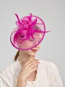 1 bucă pălărie fascinatoare pălărie cu pene, ceai, petrecere, curse de cai pentru femei, pălărie Kentucky Derby pentru femei și fete