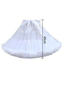 1 件女式洛丽塔风格衬裙，多色云朵设计，蓬松半衬裙带蕾丝，糖果云，柔软网眼带蝴蝶结绳，适合婚礼、派对、角色扮演、舞蹈表演秋季女士服装 - 多色 - 查看 2