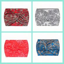 1 pièce/4 pièces Set Bandeau de yoga antidérapant pour femmes avec motif fleur de noix de cajou dans un style bohème, design croisé respirant, essentiel pour le fitness et les sports de vacances