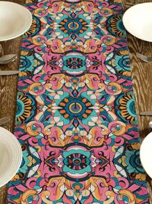 1pc Geometric Pattern Table Runner, Home Kitchen Dining Room Decor, Indoor/Outdoor Party Supplies, Suitable For Restaurant And Home