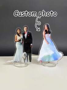 1pc Custom Acrylic Photo Standee, Personalized Picture Gift, Customized Holder Office Desk Accessories For Women, Customizable Character Standees - Style a - View 7