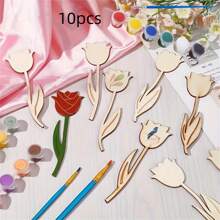 10pcs Wooden Rose Shape DIY Handicrafts - Multi-Functional Hanging Decoration For Weddings, Birthdays And Festivals Wood Carving Cutting Rose Wood Chips DIY Coloring Materials Three Sets A Set For Valentine's Day Mother Acrylic Paint Set Gypsum Kite 6 Color One-Piece Paint DIY Painting Graffiti Acrylic Paint