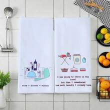 Toalla de cocina de estilo rural, material de poliéster altamente absorbente para lavar a mano, secar y limpiar - Paño de limpieza de cocina de diseño de dibujos animados para decoración de cocina