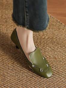 Sandales à talons hauts avec grande boucle en métal, sandales à talons compensés à bout fermé pour femmes pour l'été