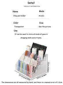 1 pièce Support d'affichage de stylo neutre en acrylique, support incliné de bureau en acrylique transparent pour stylo, organisateur et présentoir de stylo polyvalent pour magasin de papeterie