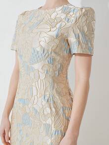 Elegant Women's Jacquard Mermaid Evening Gown For Party, For Cocktail