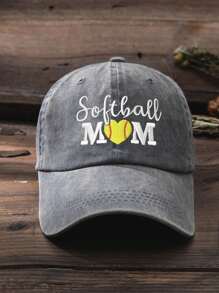 1pc Outdoor Embroidered "SOFTBALL MOM" Heart Baseball Cap, Adjustable, Sun-Protective, Casual, Suitable For Spring/Autumn Travel, Beach, Men & Women, Youth, Valentine's Day, Y2K Style - Embroidery - View 15