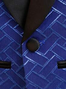 Kleine Jungen Jacke mit Schalakragen, geeignet für Feiertage, Partys, Geburtstage, formelle Anlässe, Weihnachten - Blau - Übersicht 6