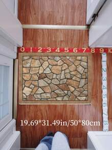 Velvet Non-Slip, Water-Resistant Flock Carpet, Suitable For Campers, Machine Washable Bohemian Patio Mat, Suitable For Living Room, Sunroom And Hard Wood Floor Decoration, Large Area Patio Garden Carpet With Stone Pattern