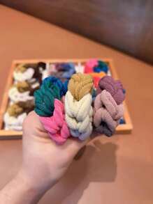 1pc/3pcs Dopamine Colorblock - Handmade Thick High Elasticity Durable Hair Ties, Must-Have Hair Accessories For Summer - Multicolor - View 8