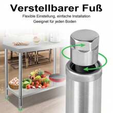 QEENTOE 304 Edelstahl Arbeitstisch Küchentisch Edelstahltisch Gastro Tisch + Aufkantung - Silber - Übersicht 7