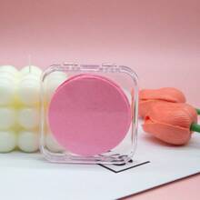 20 件装紧凑型面部清洁圆形海绵，带便携式收纳盒，女士旅行必备，人造丝卸妆海绵，用于面部清洁