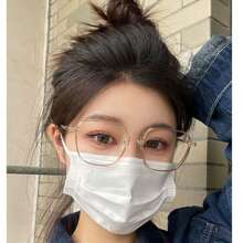 一副女士防眼疲劳眼镜，适用于电脑、电视、游戏和智能手机使用，透明镜片，时尚护眼配件 - 棕色 - 查看 5