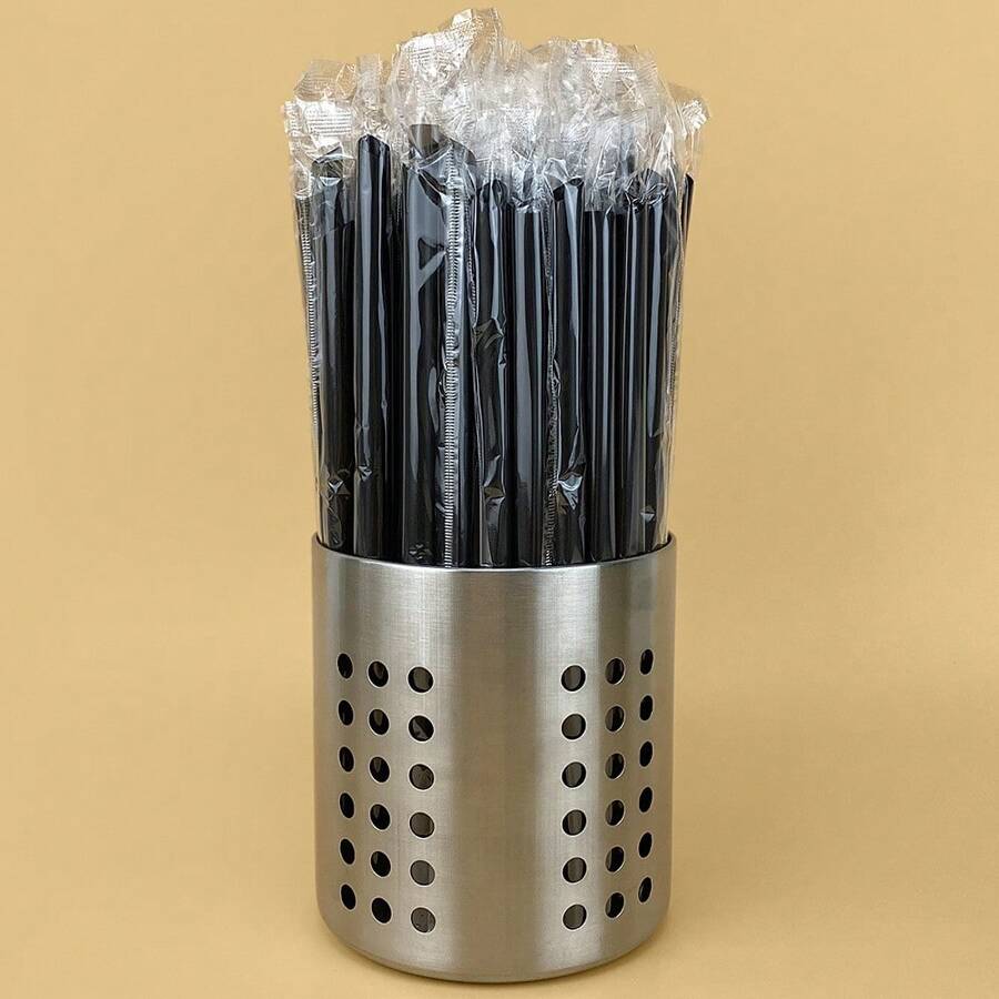 50/20/10支一次性黑色独立包装吸管，食品级材质，适用于冷热饮品，适合家庭、办公室和户外使用