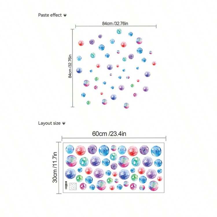 Colorful Bubble Wall Stickers, Removable Bathroom Colored Bubble Wall Decals, Suitable For Hotels, Inns, Bathrooms Gifts Birthday Graduation Room Decor Home Decor Wall Decor Bathroom Decor Bedroom Decor Room Decoration Stuff Living Room Decor House Decor Home Decor Living Room Wall Art Wall Paper Personalised Stickers - Multicolor - View 6