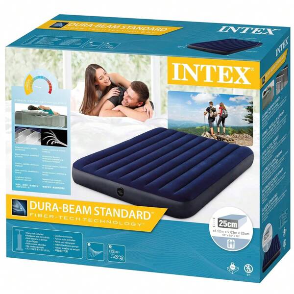 Intex Cama inflable estándar Dura-Beam modelo Classic Downy - Altura 25 cm, cama de camping, colchones inflables, entrega de 24 a 72 horas