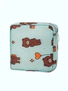 1 Peça Bolsa de Armazenamento de Absorventes Higiênicos, Necessaire Portátil de Grande Capacidade, Estilo Minimalista, Tecido Impermeável para Armazenar Absorventes Higiênicos, Protetores Diários e Tampões, Vibes Boho