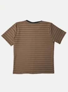 K&K FASHION Ribbed Striped T-Shirt - Óxido marrón - Ver 7
