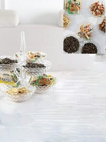 1pc Transparent Multifunctional Household Fruit Plate Snack Storage Tray, Collapsible Fruit Plate, Multi-Layer Fruit Plate For Living Room Dried Fruit, Melon Seed, Candy Dish