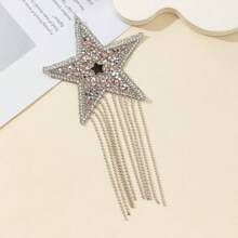 1pc Star Tassel Patch With Heat Melt Glue, Suitable For DIY Craft Accessories, Clothing Patch Decorations, All Seasons