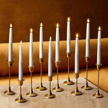 Flameless Taper Candles, Realistic 3D Flame With Wick, 9 Inch, 4 Pack, Ivory Wax, Flickering Flameless Candle LED, Remote & Batteries Included, Home Decor, Mantel & Wedding Centerpieces
