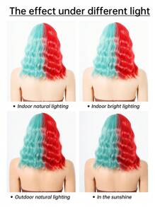 Ombre Golden Short Wavy Curly Wig With Bangs, Platinum Blonde Bobo Style, Heat Resistant Synthetic Wig, Suitable For Women's Daily Wear And Parties - Multicolor - View 8