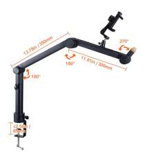 Desk-Mounted Microphone Arm, Flexible 360° Rotation, Adjustable Stand With Universal 3/8" To 5/8" Adapter And Whether To Bring Headphones Stand, Compatible With Blue , Hyperx Quadcast, And More - Headphone Holder - View 10