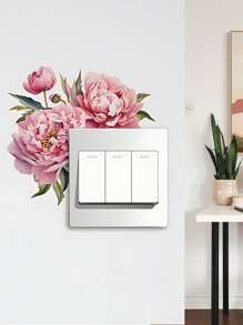 1 件浪漫粉红玫瑰开关贴花 - 防水 PVC 贴纸，适用于客厅和走廊，别致的家居装饰礼物，适合情侣、家人和朋友墙壁艺术卧室装饰贴纸家居装饰客厅墙纸墙贴派对装饰客厅装饰卧室办公室装饰家居装饰物品个性化贴纸 - 彩色 - 查看 15