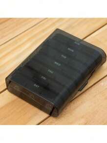 Boîte à médicaments noire avec 21 compartiments pour sept jours par semaine, boîte à médicaments hebdomadaire en plastique portable avec compartiments