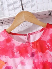 女童花朵印花无袖圆领休闲百搭简约连衣裙，适合大女孩