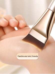 2支装粉底刷，超薄无粉扁平刷头，斜角新月形底妆刷，韩式遮瑕扁平刷头，液体粉底刷，高品质PBT纤维刷毛，浓密刷毛，化妆刷套装，化妆刷套装，化妆刷套装，全套化妆套装，化妆刷套装，全套化妆工具，刷子套装，化妆刷套装，化妆礼盒套装 - 彩色 - 查看 4