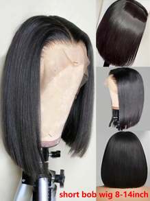 Eulisi 13x4蕾丝前假发，180%密度，无胶高密度透明蕾丝前假发，真人发丝预先拔毛，带婴儿绒毛，自然发际线（8-14英寸），蜜金色 P427#，姜橙色 350#，棕色 4#，酒红色 99J#，1B#，自然黑色 - 自然色&黑色系 - 查看 8