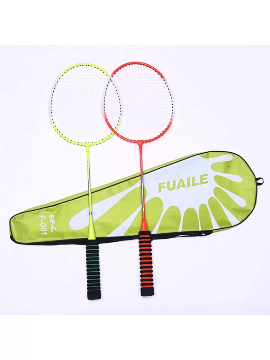 2 件羽毛球拍套装，合金制成，轻巧耐用，配有泡沫手柄，多种颜色可选，配有手提箱，适合户外、花园、海滩、家庭娱乐游戏，是节日的理想礼物