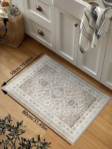 卧室地毯：不掉毛波西米亚风地毯，复古，可机洗，防滑硅胶背衬，适合家庭办公室和其他人流量大的区域，米色棕褐色，6.5'*9.8' - 棕色 - 查看 16