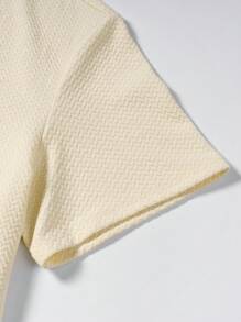 Plus Size Men Short Sleeve Polo Shirt, Vintage Basic Style, Fashion - Khaki - View 4