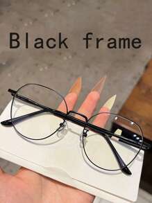 3/2/1 Pair Of Children's Fashionable Transparent Decorative Glasses, Square Round Frame, Retro And Simple, Photo Decorative Glasses, Suitable For Boys And Girls (With Glasses Case) - 彩色 - 查看 16
