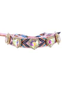 1pc Valentine's Day Y2K Creative Fashion Romantic Bohemian Chic Hip Hop Style Alloy Rhinestone Heart Woven Tassel Bracelet, Suitable For Valentine's Day, Daily Dates, Parties, Holidays, Summer Vacations, Adjustable Size, Red Accessory - Braided Tassel Bracelet - View 15